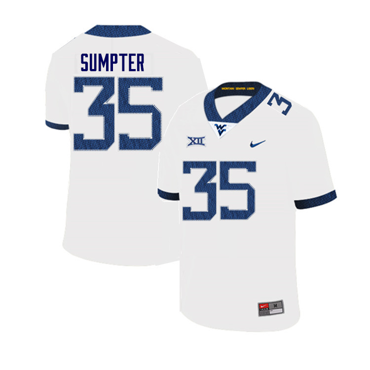 NCAA Men's Tyler Sumpter West Virginia Mountaineers White #35 Nike Stitched Football College Authentic Jersey ZK23E25OE